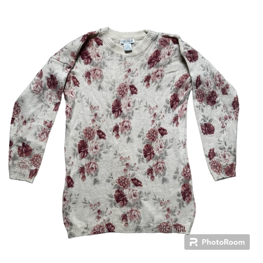 Arendine vintage floral sweater mohair silk size M